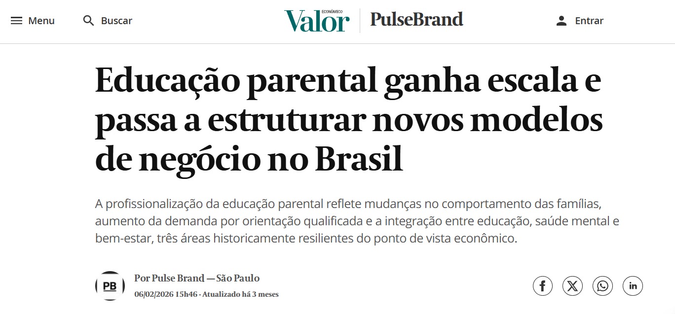 Valor Econômico: Educação parental ganha escala e passa a estruturar novos modelos de negócio no Brasil